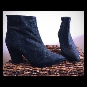 RENVY Merco Women’s Black Glitter Booties